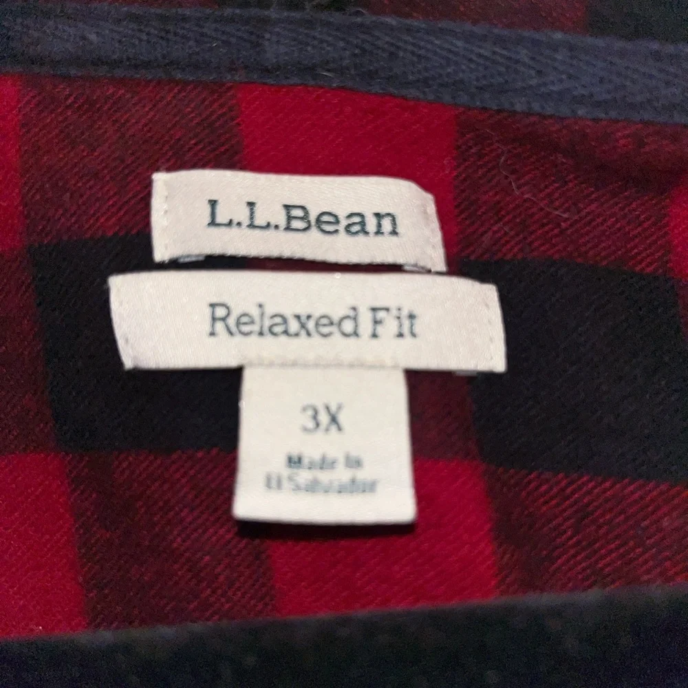 L.L. Bean Red and Black Plaid Zip-up - Picture 4 of 4